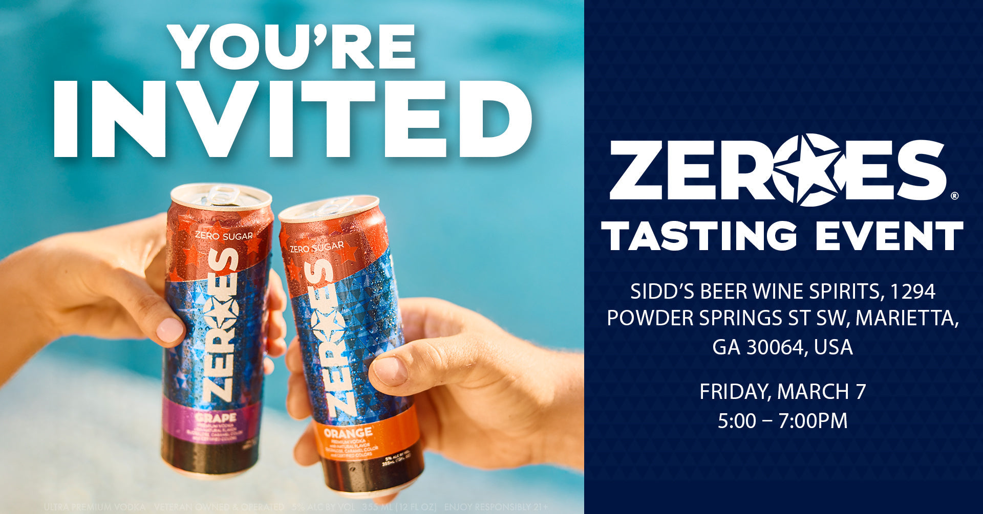 ZEROES Tasting Event at Sidd’s Beer Wine Spirits!