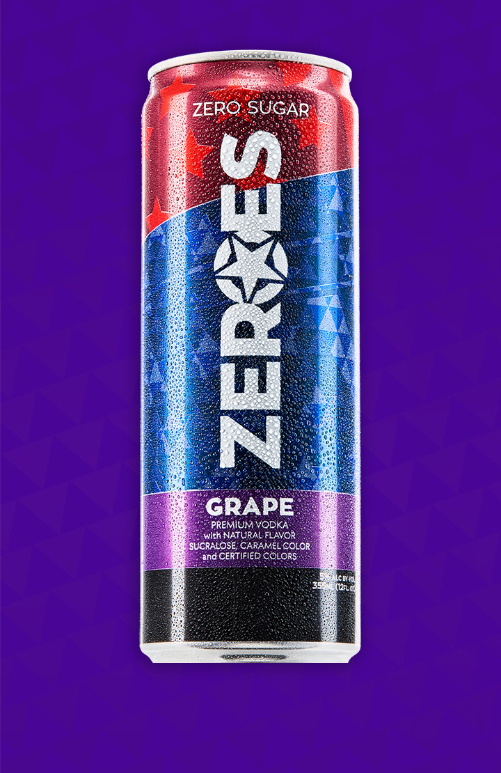 Zeroes Grape Vodka Cocktail | Zero Sugar RTD | 90 Calories