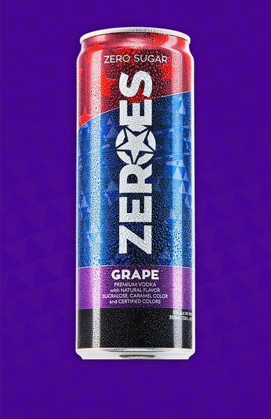 Zeroes Grape Vodka Cocktail | Zero Sugar RTD | 90 Calories
